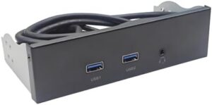 2Port USB 3.2 GEN1 5Gbps + 3.5mm Headphones Interfaces Front Panel Hubs Splitter Bracket Adapter for PC Desktop 3.5inch