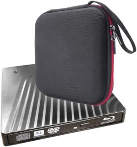 2in1 USB-C External Blu-ray DVD Disc Player & Burner + Storage Bag, for Asus HP Lenovo Dell XPS MSI Surface Mac iMac Acer Gaming Laptop, Type-C 3.0 BD-RE DVD+R DL CD Recorder Optical Drive