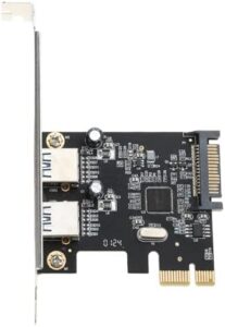 2port USB C PCIE Adapter Card PCIe to 2Port USB3.2 Gen1 Expansion Adapter 5Gbps Highly Speed for Desktop PC