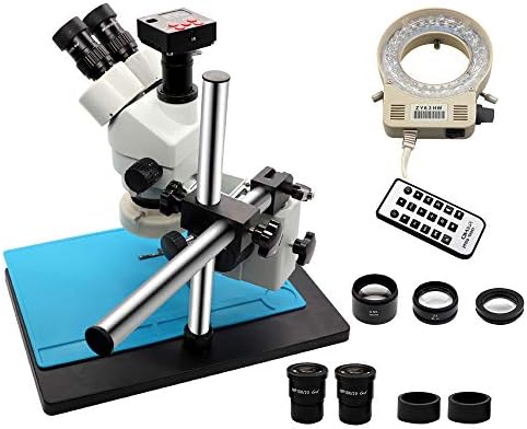 3.5X-90X 1080P Simul-Focal Stereo Trinocular Microscope + 21MP HDMI Video Digital Camera + LED Adjustable Light for Phone PCB Soldering Repair