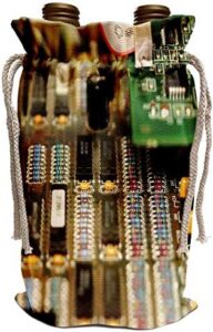 3dRose Henrik Lehnerer Designs - Technology - Motherboard with different types of chips and colors - Wine Bag (wbg_200284_1)