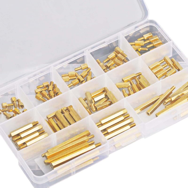 40 Pieces M6 Brass Standoff Screws Single end Female Threaded Studs Hex Spacer Standoffs PCB Motherboard Hexagonal Pillar Assortment Kit