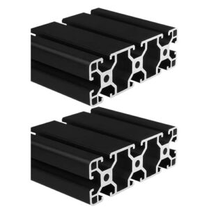 40120 Aluminum Extrusion T Slot 1400mm Long Black 2 Pack, Extruded Aluminum Profile 40 Series European Standard Anodized Linear Rail for 3D Printer Parts and CNC DIY 40 x 120 55.12″ 2Pcs (Kwweeoo)