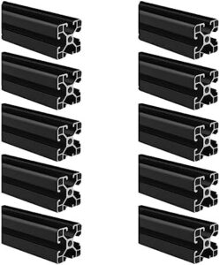 4040 Aluminum Extrusion T Slot 320mm Long Black 4 Pack, Extruded Aluminum Profile T-Slot 40 Series European Standard Anodized Linear Rail 40 x 40 12.6″ 4Pcs