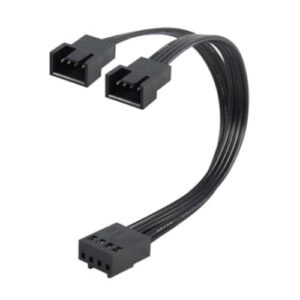 4Pin Fan Splitter Cable for Motherboard 1 to 2 4Pins Adapter Wide Compatibility 10cm Length, Tined Coppering