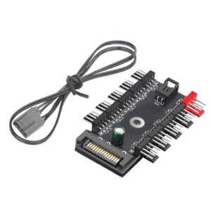 4Pin PWM Cooler Fan HUB Splitter, 1 to 10 Way Motherboard 4Pin PWM Cooler Fan HUB Splitter Speed Regulator for Computer Case Cooling,Stable and Efficient
