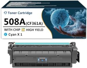 508A Toner Cartridge Replaces for HP Laserjet 508A CF361A Cyan Toner Cartridges Replacement Toner for HP Color Laserjet Enterprise M553n M553X M553dn Printers, 1 Pack