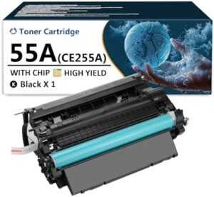 55A Toner Cartridge Replaces for HP Laserjet 55A CE255A Black Toner Cartridges Replacement Toner for HP Laserjet M521dn P3015d P3015dn P3015n P3015x M525dn M525f M525c, 1 Pack