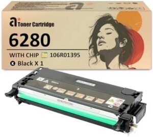 6280 Toner Cartridges Replacement for Xerox 6280 106R01395 106R01392 106R01393 106R01394 Toner Cartridge Compatible for Xerox Phaser 6280 6280N 6280DN Printers, 1 Black