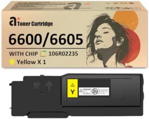 6600 6605 Toner Cartridges Replaces for Xerox 6600 6605 106R02235 Yellow Toner Cartridge Work for Xerox Phaser 6600 WorkCentre 6605 Printers, 1 Pack