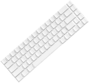 68 Key Original Height White Keycaps Not Lettering Durability for Minimalistic Keyboard Lovers and Office Use