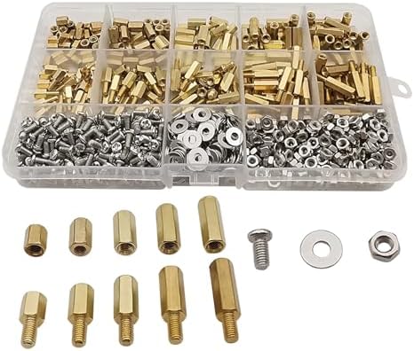910Pcs/set M3 Male Female Hex Brass Standoff Spr Kit with Screw and Washer pcb motherboard standoff Assortment Kit