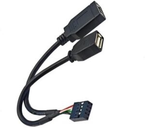 9PIN to USB+Type E Adapter with Front Type C Port for Efficient USB2.0 Performances Type C Front Port