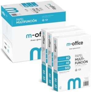 A5 80g Paper Pack 4000 Sheets Multifunction Inkjet Laser Printer Paper A5 148x210mm Ideal for Office and Home · M-Office (4000 Sheets, 8 Packs)