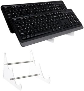 Acrylic Keyboard Storage Riser, 2-Tier Display Stand For Mechanical Keyboards, Clear Desktop Organizer Shelf