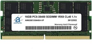 Adamanta 16GB (1x16GB) Compatible for ASUS TUF Dash F15 FX517ZM-AS73 Gaming Laptop DDR5 4800MHz PC5-38400 SODIMM 1Rx8 CL40 1.1v Notebook Memory Module Upgrade RAM