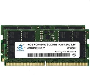 Adamanta 32GB (2x16GB) Compatible for ASUS TUF Gaming A17 (2022) Gaming Laptop DDR5 4800MHz PC5-38400 SODIMM 1Rx8 CL40 1.1v Notebook Memory Module Upgrade RAM