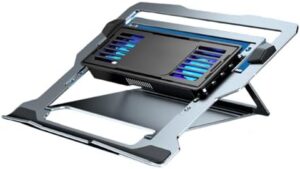 Aluminum Laptop Cooling Pad Gaming Laptop Coolers Quiet Cooling Fan Folding Bracket for Laptop Heights Stand Accessories