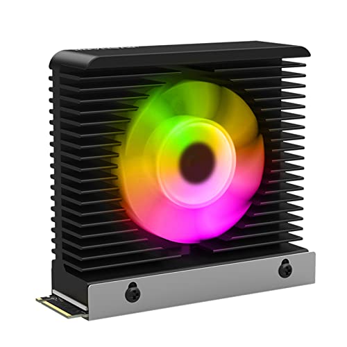 Aluminum SSD Heatsink NVME M.2 2280 Drive Radiator Passive Heat Dissipation ARGB 12V 4 Pin Radiator Argb Ssd Heatsink, Black