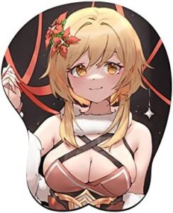Anime Beautiful Girl Beauty Wrist Support Mousepad – Cartoon Non-Slip Gaming Mouse Pads, Silicone Anime Cute Girl Mouse Mat for Computer,Laptop