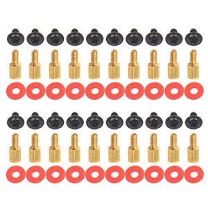 Assorted Computer Golden Motherboard Silver Bolt Screws Red Washers Set Security Screws 6.5mm 6-32-M3