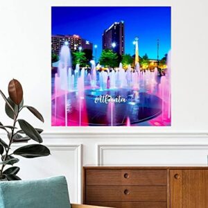 Atlanta Cityscape Wall Decals Georgia USA Wall Stickers Popular Country City Souvenir Travel Wall Art Removable Poster Vinyl Wall Decal for Girl Boy Bedroom Living Room Office 16 inch