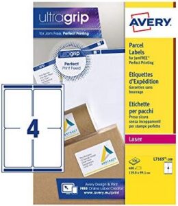 Avery L7169-100 400x Labels 99.1 x 139.0 mm White for Laser Printers