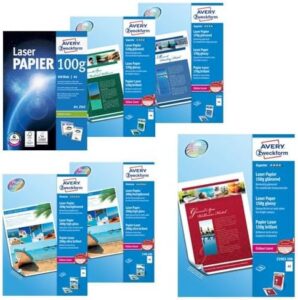 Avery Zweckform 1198 Photo Paper A4 Printable Both Sides 120 g for Colour Laser Printers Pack of 200 Sheets
