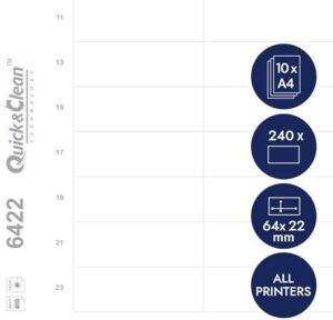 Badgepoint Magnetic Name Badges Polar Print Bow 20 A4, 10 Sheet, 240 Name Card Copy, 64 x 22 mm for Inkjet/Laser Printers, Lettering on PC with Matching Templates)