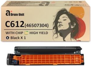 C612 Drum Units Replacement for OKI C612 46507304 46507303 46507302 46507301 Imaging Drum Unit Compatible for OKI C612 C612n C612dn C612dnw Printers, 1 Black