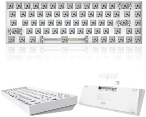CIY68 Mechanical Keyboard Kit,65% Wireless Bluetooth5.0/2.4G Custom Keyboard Barebones PCB Hot Swappable 3pin/5pin Switch Tester Gaming DIY Kit with Sound Insulation Mat