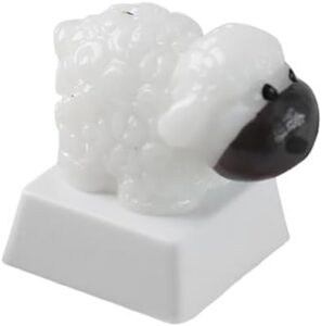 Cartoon Resin Keycap 3D Lamb Shape Lovely for Mechanical Keyboard with Crossed Stem Compatibility