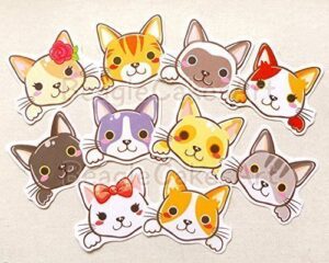 Cat Stickers. Kawaii Stickers. Animal Stickers. Gift for Cat Lovers. Planner Stickers. Scrapbook Decoration. Cute Gift. Waterproof Stickers. Laptop Stickers. Stocking Stuffers.