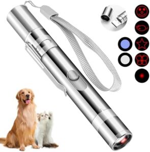 Cat Toys, Cat Toy Red Pointer for Indoor, Rechargeable, 5 Adjustable Patterns, 3 Modes Training Chaser Pet Toy Pointer, Interactive Pet Cat/Dog Toy for Cats Fun Playing Exercise