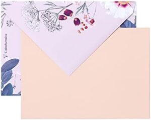 Clairefontaine cf55031set Pollen Cards and Envelopes Set (3 Each), Botanic Garden Light Pink, FSC(R) Certified, Laser Printer and Inkjet Compatible, Clairefontaine cf55031set