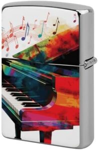 Colorful Piano Keyboard Music Classic Lighter Case, Novelty Creativity Lighter Housing Vintage Cool Lighter Cover for Men Dad Husband Gift Collect