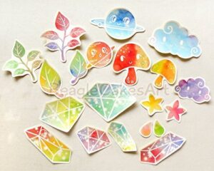 Colorful Stickers. Rainbow Stickers. Crystal Sticker. Art Sticker. Kawaii Sticker. Laptop Sticker. Waterproof Sticker. Planner Stickers