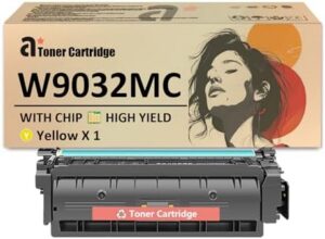 Compatible for HP Laserjet W9030MC W9031MC W9033MC W9032MC Toner Cartridge Work for HP Color Laserjet Managed MFP E67550dh E67650dh E67560z E67660z Printers 1 Yellow