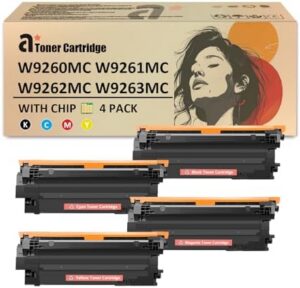 Compatible for HP Laserjet W9260MC W9261MC W9263MC W9262MC 4 Pack Toner Cartridge Work for HP Laserjet Enterprise X65455dn X65465dn Printers, (KCMY)