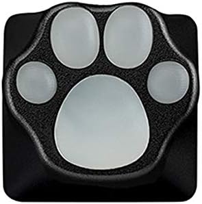 Custom Gaming Keycaps Machinery Keyboard keycaps Cat paw Shape Aluminum Alloy Base for ESC Key, Cat Claw for Cute Keyboard(Black/Transparent)