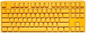 Ducky One 3 TKL Yellow 80% Mechanical Keyboard: Quack Mechanics Dampening, Hot-Swappable Cherry Silver Switches, High-Density PBT Tripleshot Keycaps, RGB, US