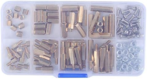 Durable M3 Male-Female Hex Brass Standoff Bolt Screw Nut Motherboard Assortment Kit Mount 120Pcs