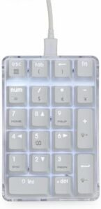 Ergonomic 21Key Mechanical Numeric Keypad with Durability Blue Switches and Soft Backlighting Numpad Accessories
