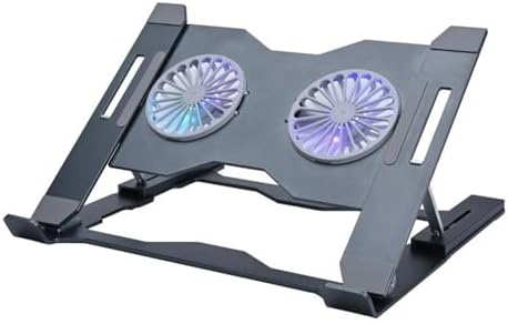 Ergonomic Laptop Coolers Stand with Large Fan and Angled Aluminum Cooling Pad