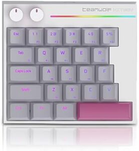 FKZ HK25 One Handed Gaming Keyboard,Magnetic Switch Hall Effect Rapid Trigger Custom RGB Wired Hot Swap Mechanical Keyboard Adjustable Actuation 25 Keys Macro Keypad, 8K Hz Polling Rate (Grey)