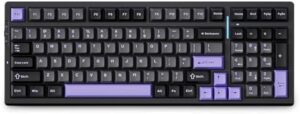 FKZ MCHOSE G98 PRO Wireless Mechanical Keyboard,96% Tri-Mode BT5.0/2.4GHz/USB-C Hot Swappable Custom RGB Backlit Gasket Mount Creamy Keyboard with Numpad for PC/Mac/Office/Gaming (Purple-Black)