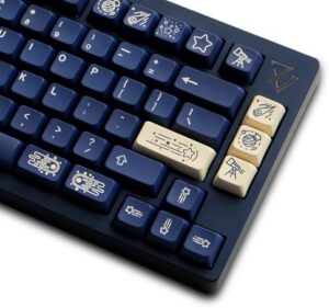 FKZ PBT Custom Keycaps,XDA Profile Dye-Sublimation Cute Star-Sky Themed Keycaps 137 Keys Full Size Keycap Set for Cherry Gateron MX Switches Mechanical Gaming Keyboard