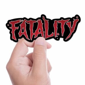 Fatality Funny Gaming Sticker – Video Game Meme Decal for Hydroflask Water Bottle, Nostalgic Gift for Gamers, 90s Kid Pop Culture Sticker