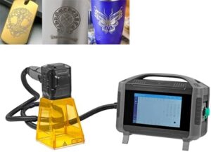 Fiber Laser Engraver 30W Portable Handheld Laser Marking Machine 100mm Lithium Battery Linux System 8 Core Professor Laser Engraving Machine for Metal Dogtag Nameplete Laser Class 4,0.874 mW