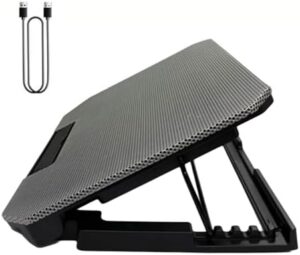 Foldable Adjustable Laptop Cooling Pad with 2 Quiet Fan for Notebook with Adjustable Heights and USB Connection
